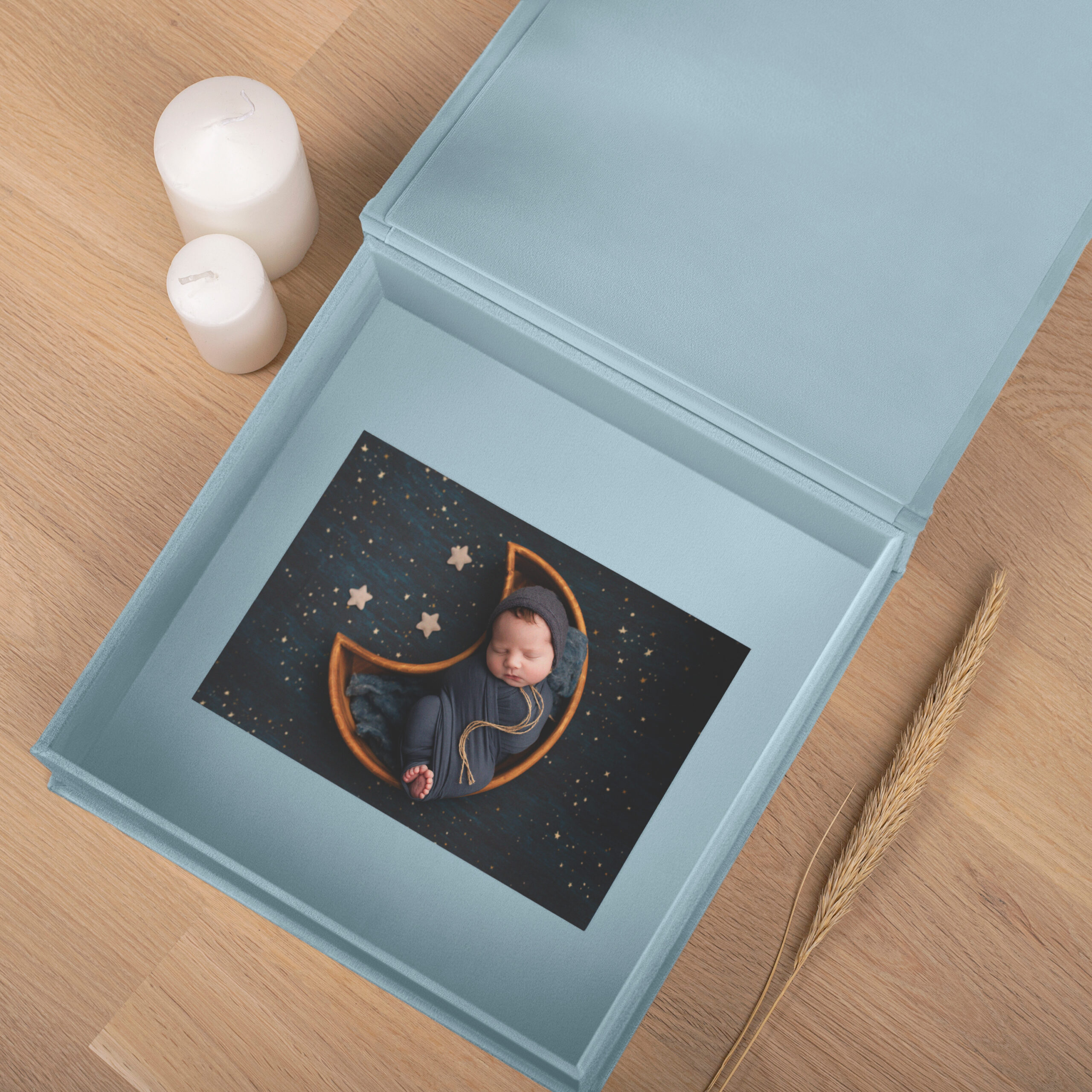 Personalized Baby Velvet Keepsake Box | Baby Time Capsule Box - Image 2