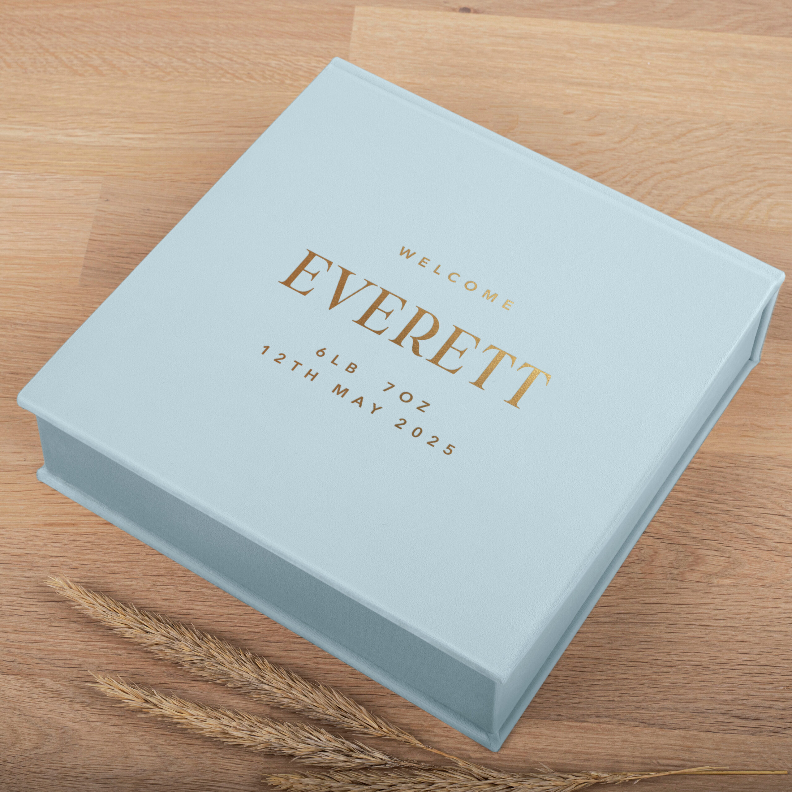 Personalized Baby Velvet Keepsake Box | Baby Time Capsule Box - Image 3