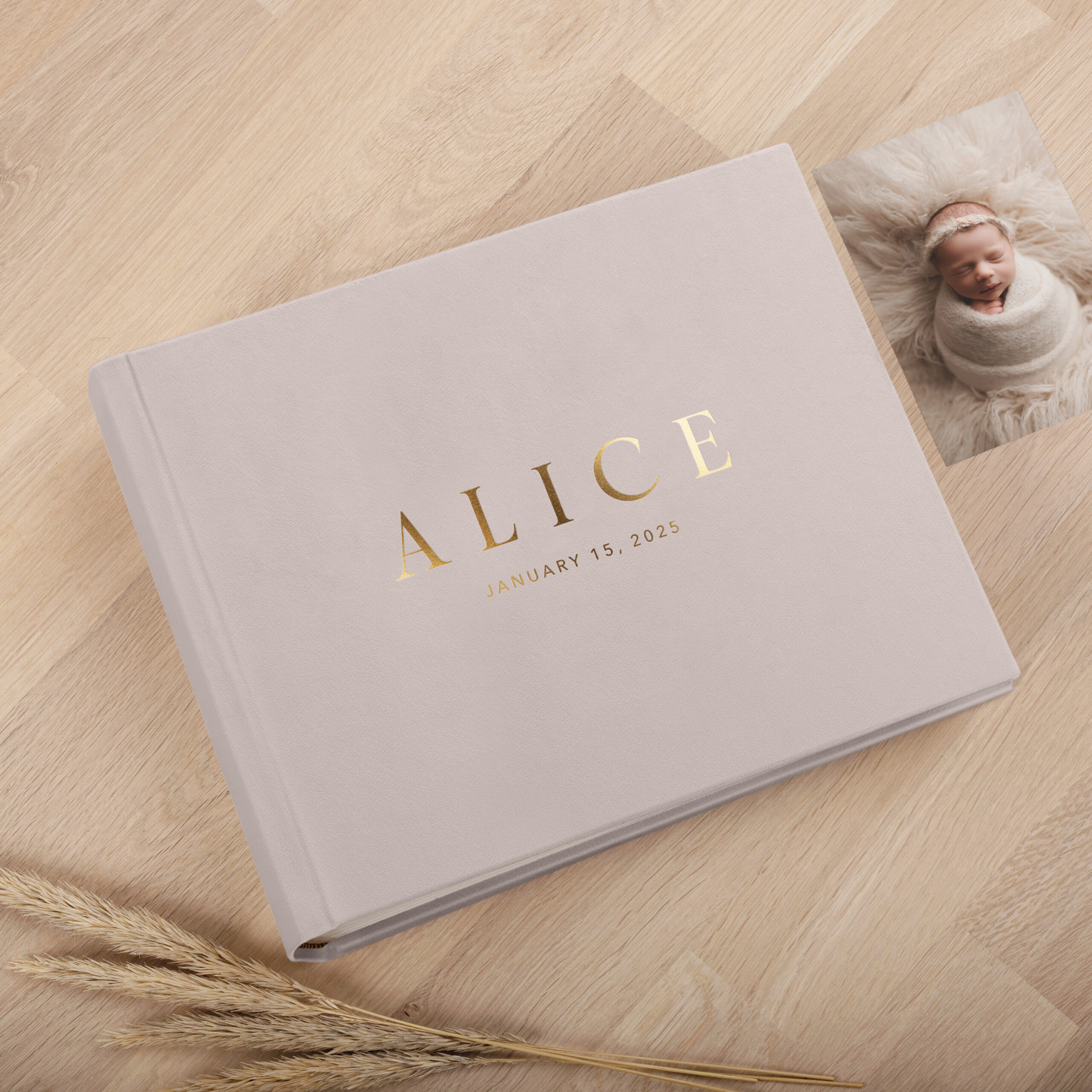 Baby Photo Album | Traditional Book Bound Baby Girl Memory Book