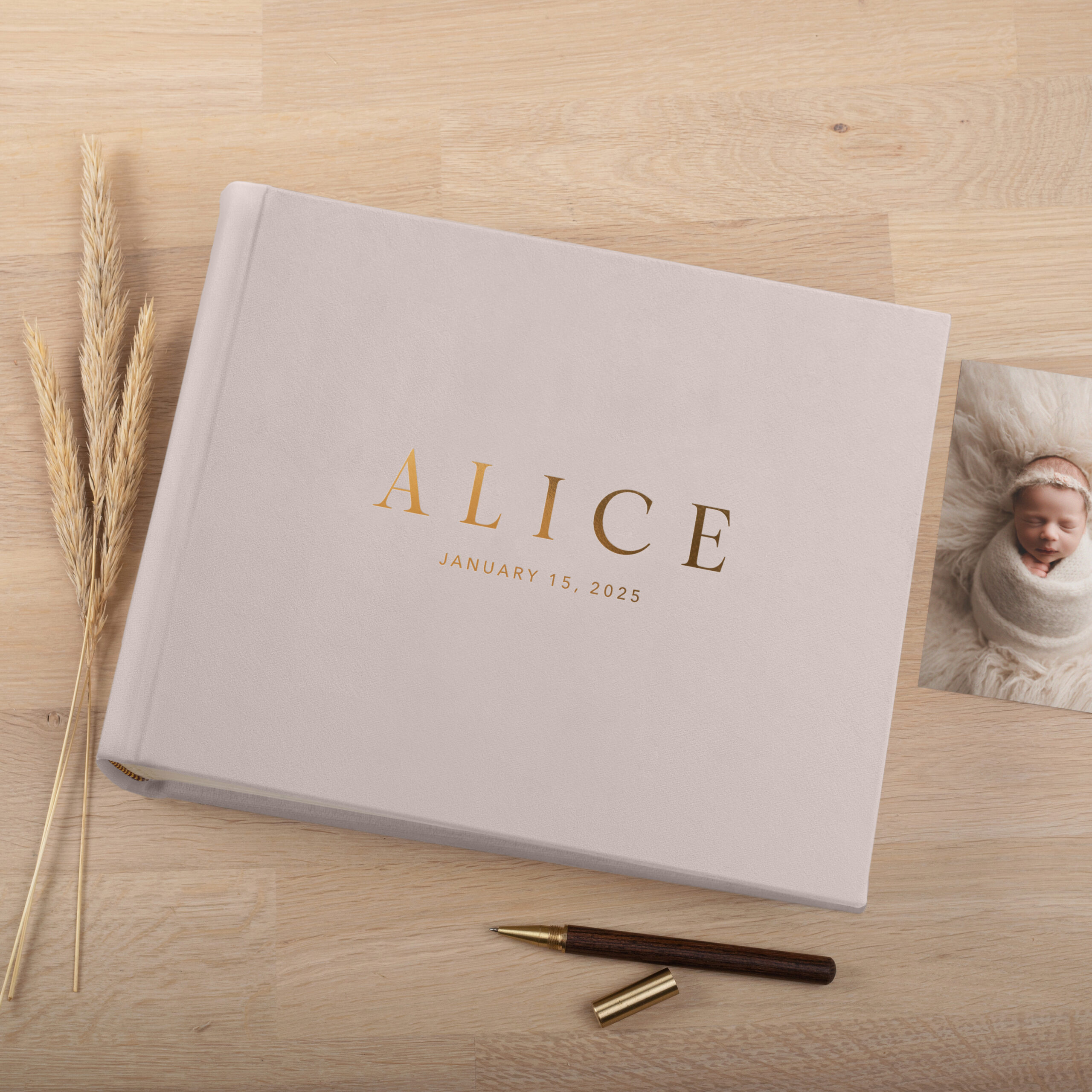 Baby Photo Album | Traditional Book Bound Baby Girl Memory Book - Image 4