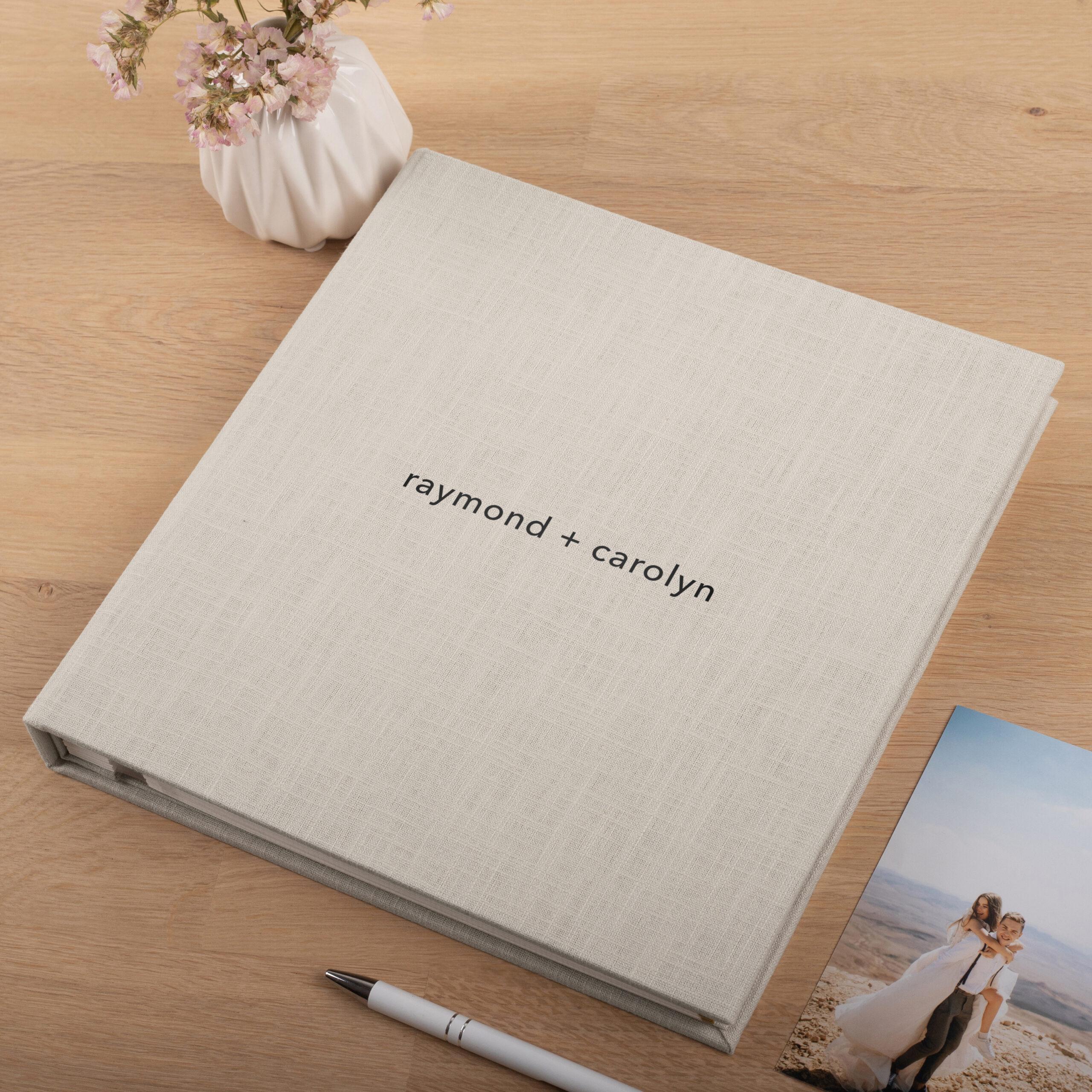 Linen Self - Adhesive Wedding Photo Album - Image 5