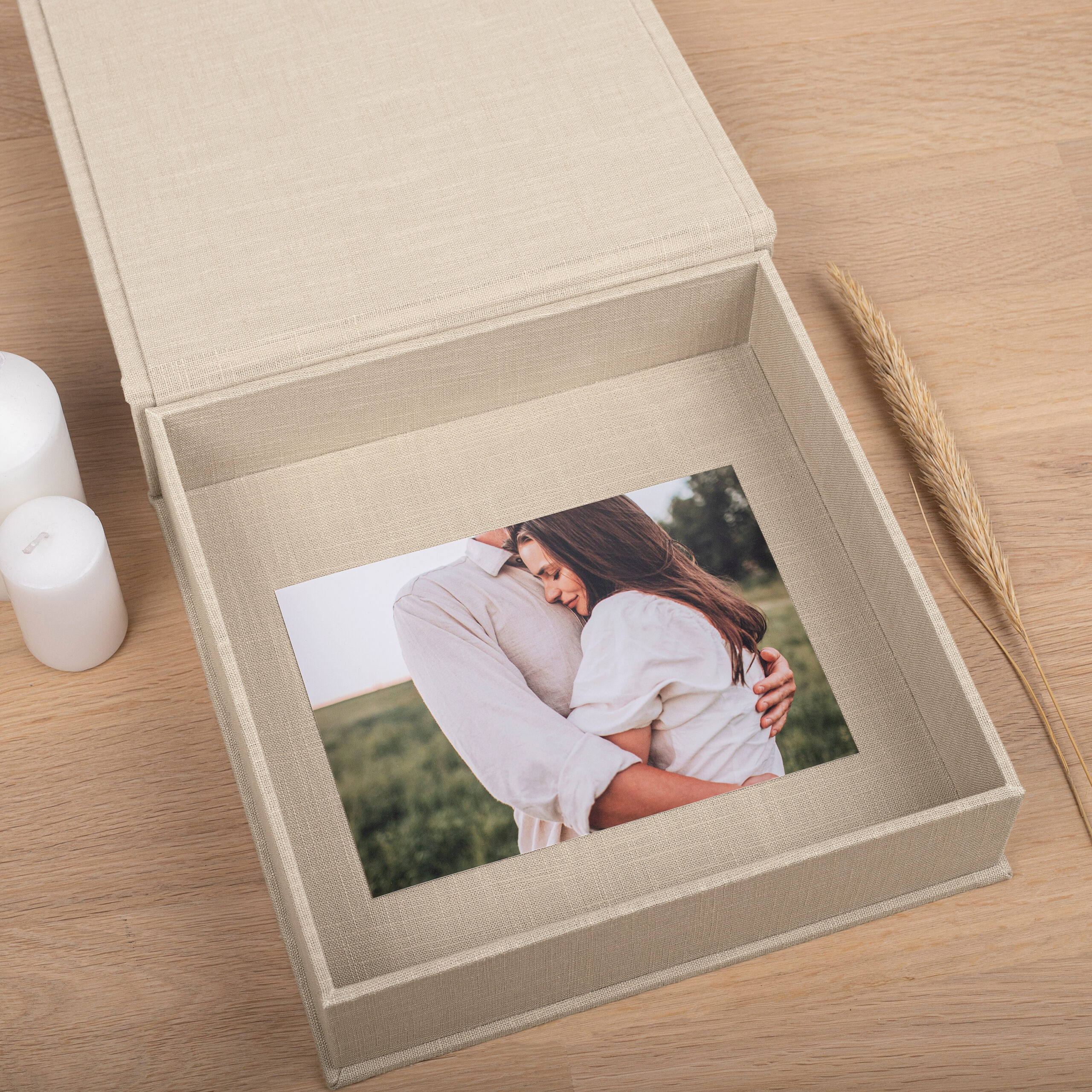 Linen Wedding Keepsake Box | Personalized Memory Box - Image 3