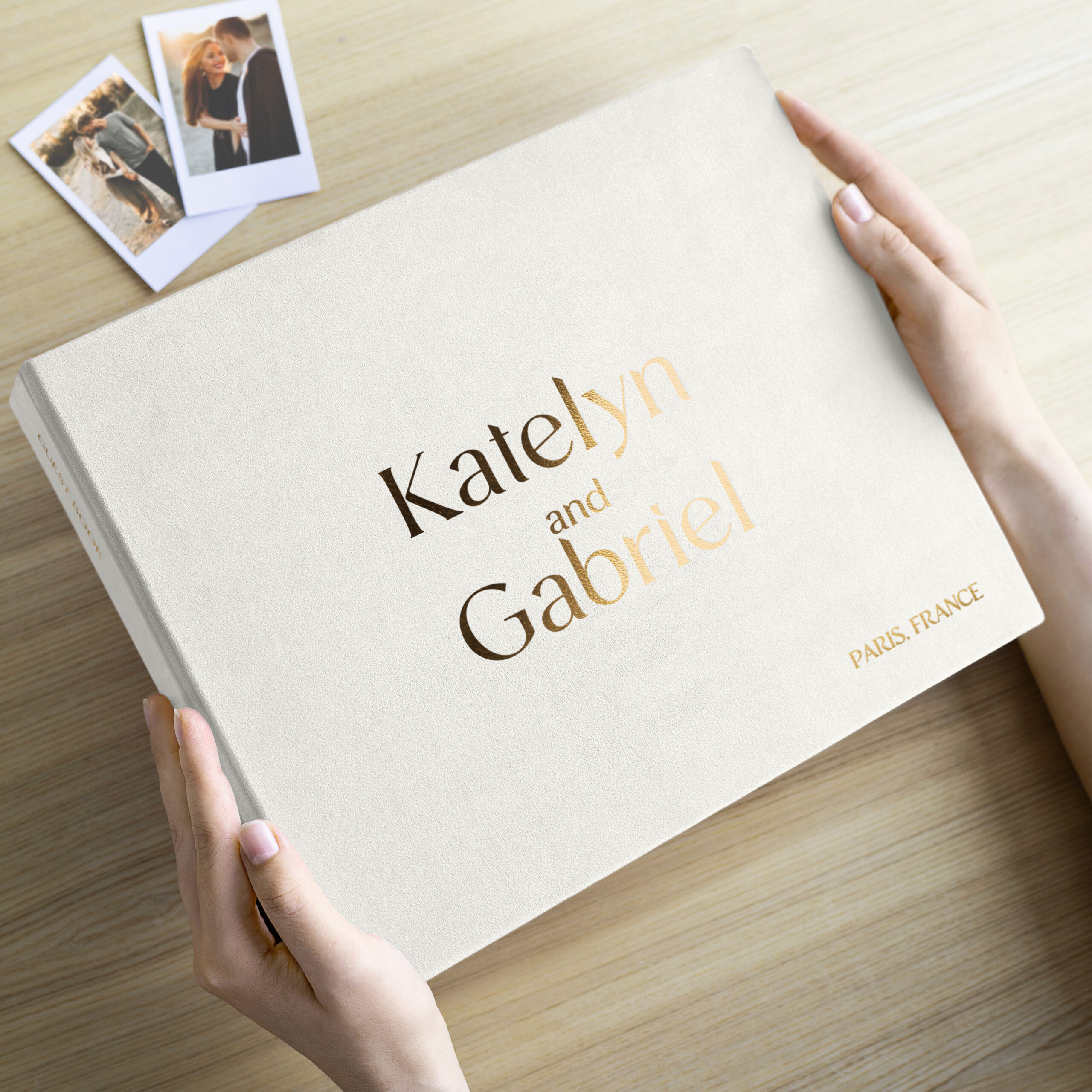 Velvet Wedding Guest Book With Photo Pockets - Image 3
